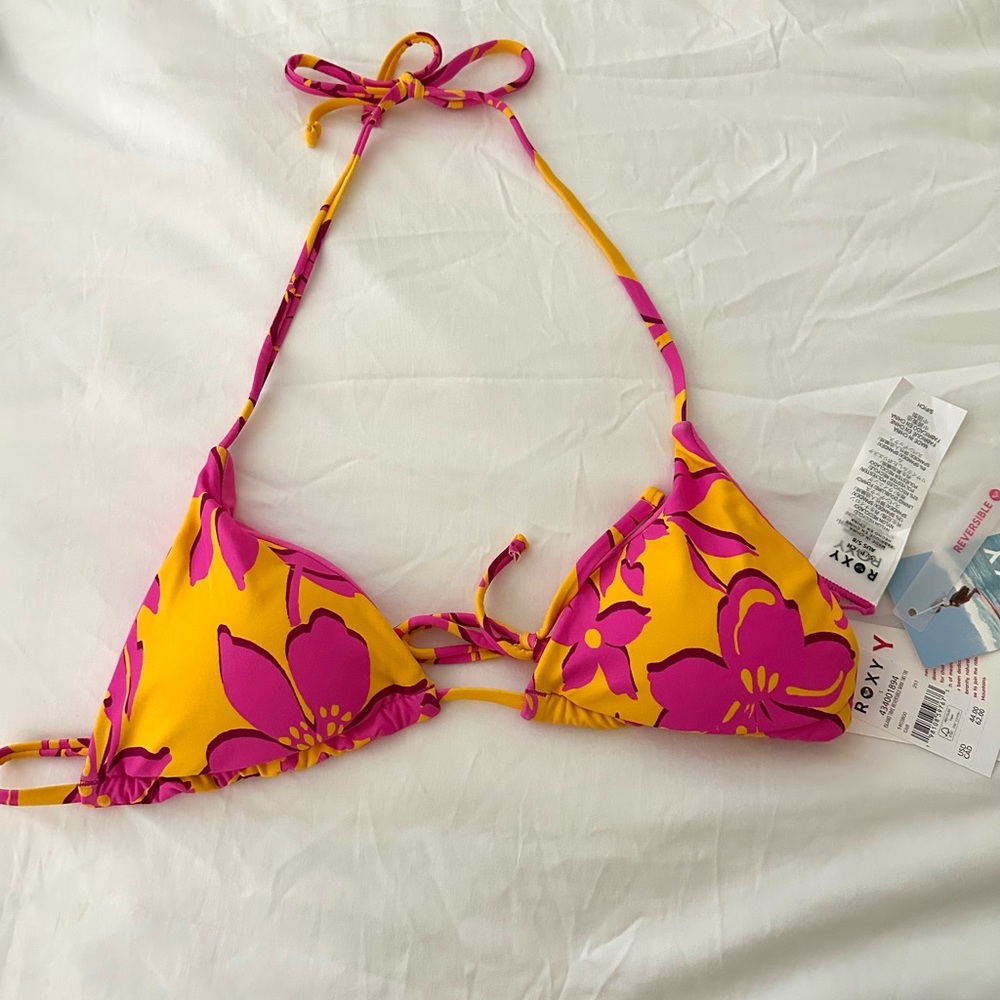 Roxy triangle floral bikini top